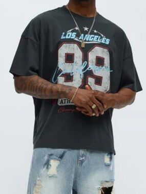 NEW Nova Men LA Athletics Team 99 Oversized Short Sleeve Tee size: L